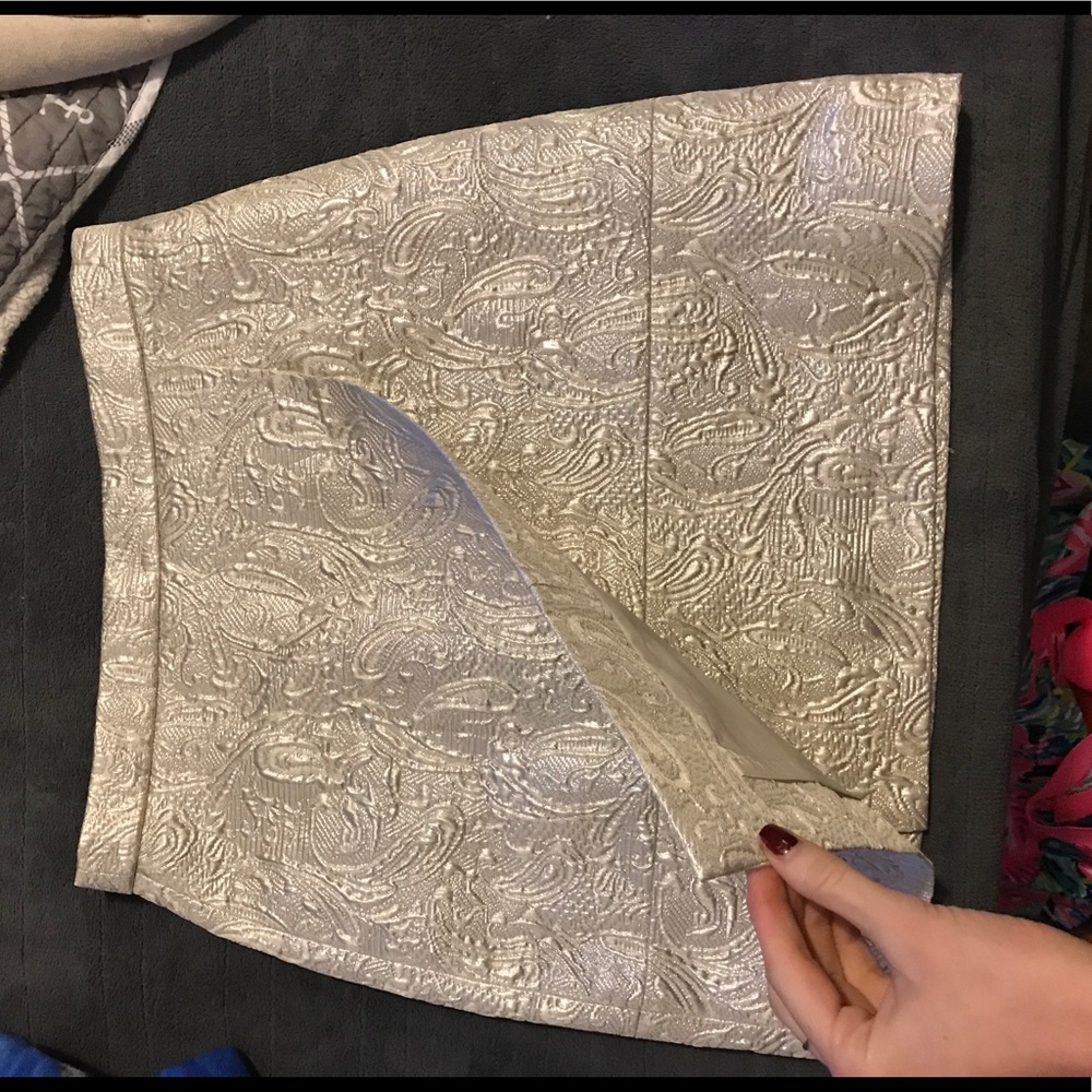 J crew gold envelope skirt